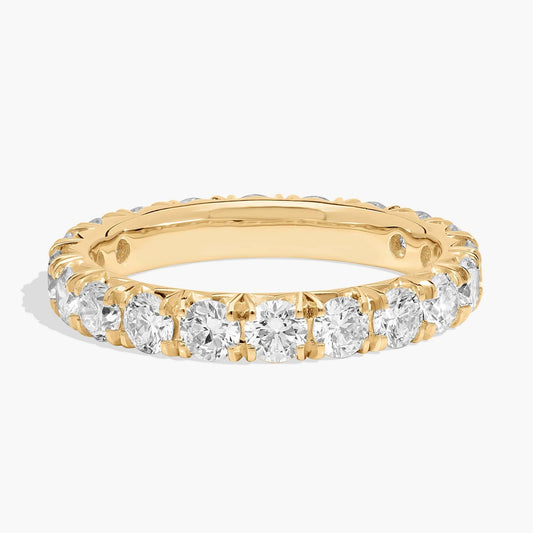 14K Yellow Gold French Pavé Diamond Eternity Ring