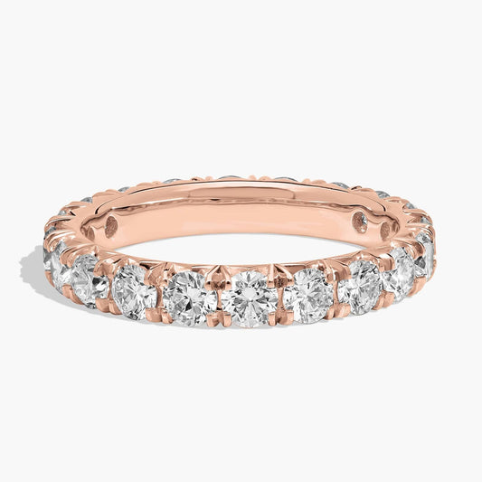 14K Rose Gold French Pavé Diamond Eternity Ring