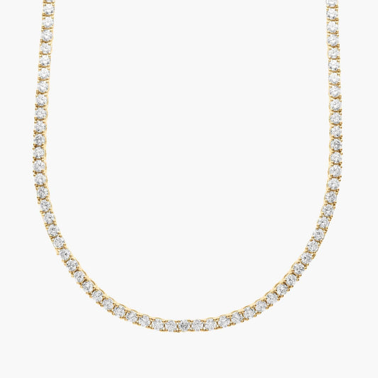 14K Yellow Gold Straight Diamond Eternity Necklace